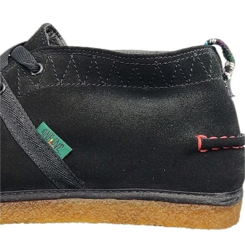 Bob Marley Shoe One Love Rasta Black Suede Men Sz 10 Ankle Chukka NEW